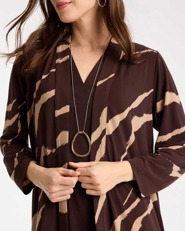 Travelers Knit Animal Print Duster Cardigan - image 4